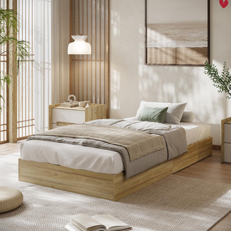 Lit plateforme Wood, Simple / Burlywood