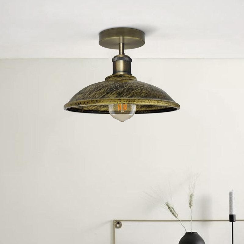 Semi Flush Mount, Brussed Brass