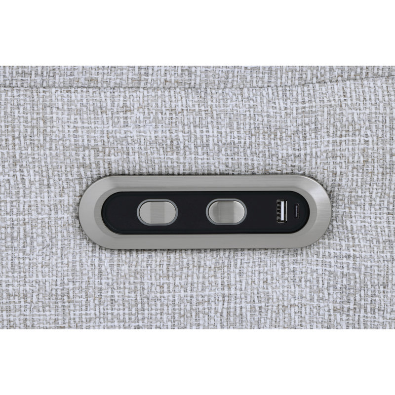 Eastre Gray Chenille Power Motion Sofa W/Usb Port
