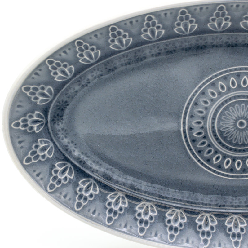 Fez Oval Platter, Gray