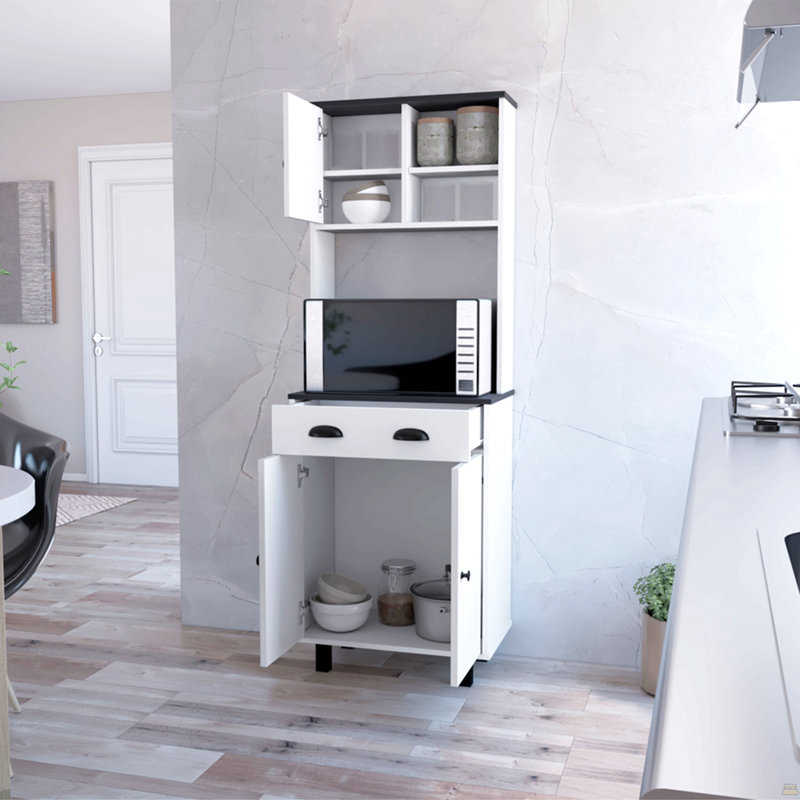 Kitchen Pantry, White/Black