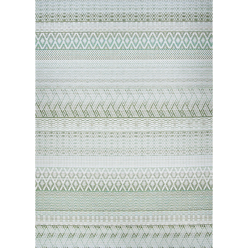 Tapis intérieur / extérieur à motif géométrique palmé Koski, Rectangle 2 pi x 3 pi 7 po