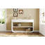 Console moderne avec 3 tiroirs à fermeture en douceur et 3 tablettes ouvertes, base en bois massif, table de vestibule pour le salon-1239242782