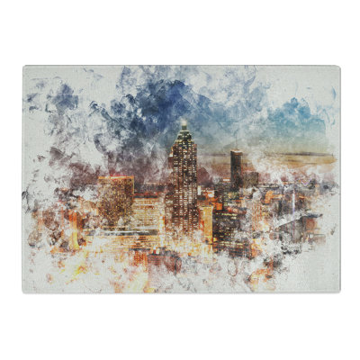 Atlanta Georgia Skyline Watercolour Chopping Board