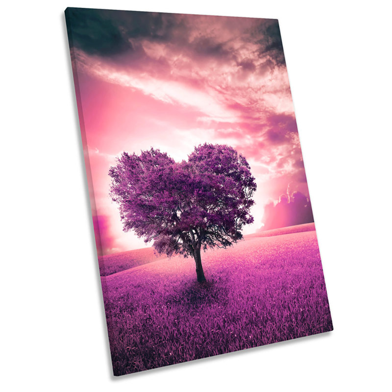 Love Heart Tree Pink - Wrapped Canvas Print, 137.2cm H x 91.4cm W