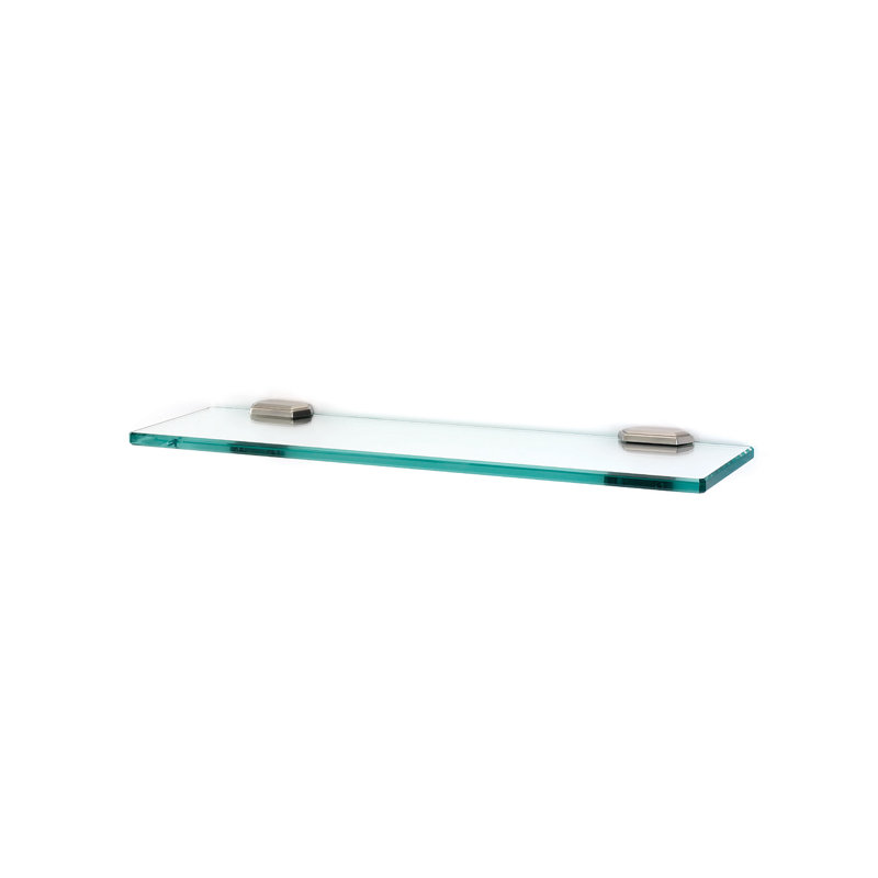 Nicole Bracket Shelf, Satin Nickel, 18" W x 5.125" D