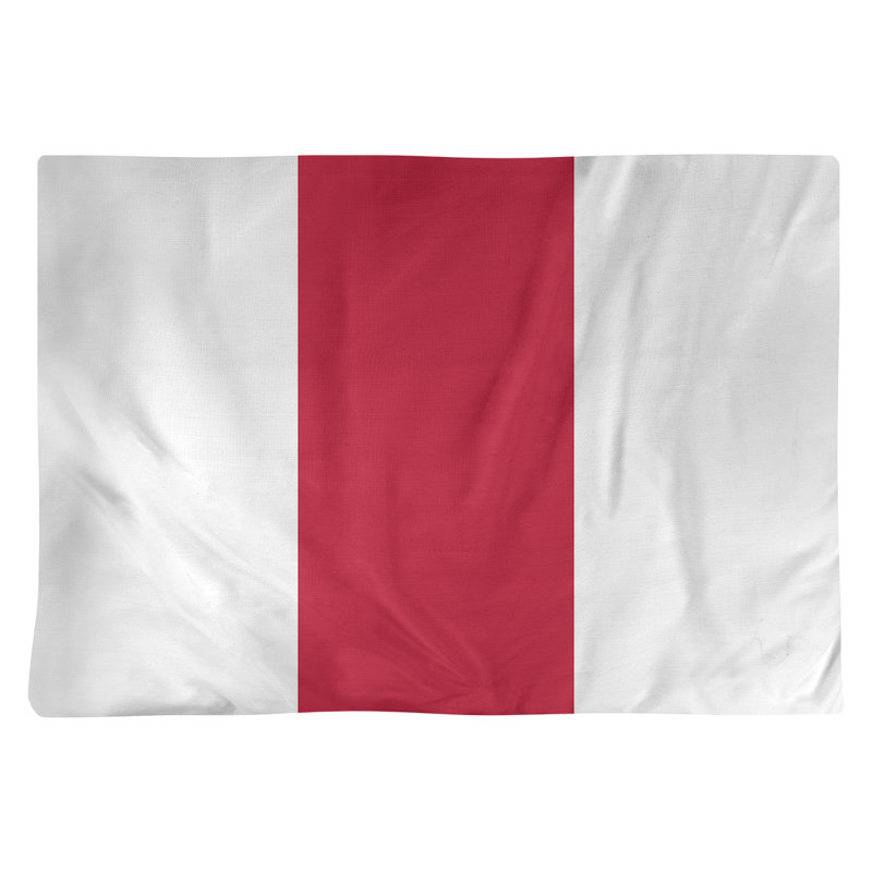 Cotton No Pattern Rectangle Placemat, White/Red