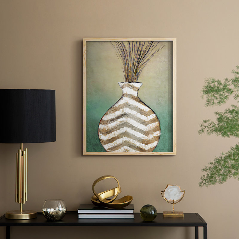 Global Vessel I Framed Print - Solid Wood, Natural, 11" H x 9" W