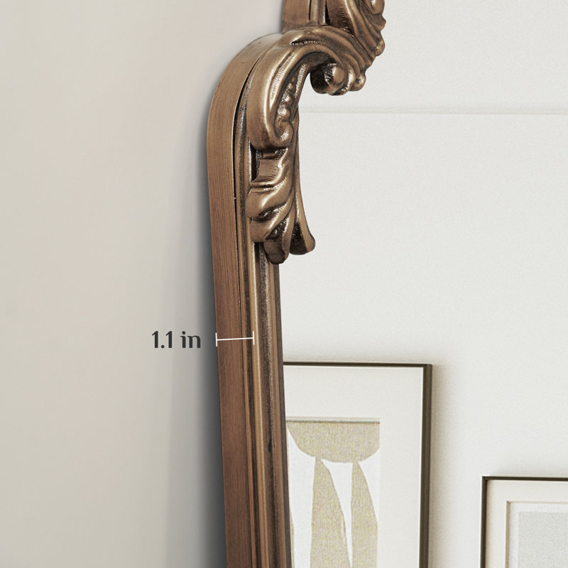 Genan Accent Scalloped Rectangle Wall Mirror, Antique Gold, 48" x 32"