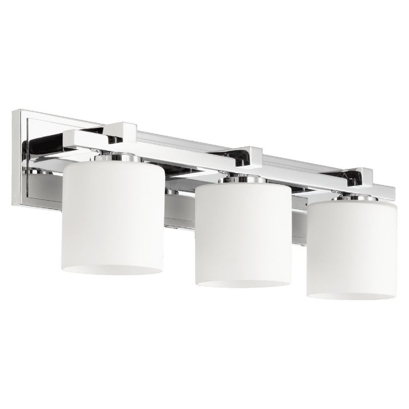 Luminaire de salle de bain 3 lumières à intensité variable avec abat-jour blanc lait Ailssa