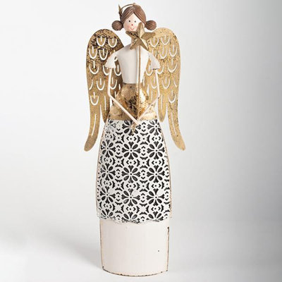 Statuette Encline Angel tenant une baguette étoilée