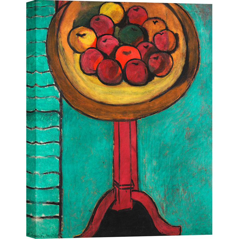 3HM7467 Bowl Of Apples On A Table by Henri Matisse - Wrapped Canvas Print, 80 cm H x 60 cm W