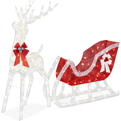 Reindeer Sleigh Yard Lighted Display