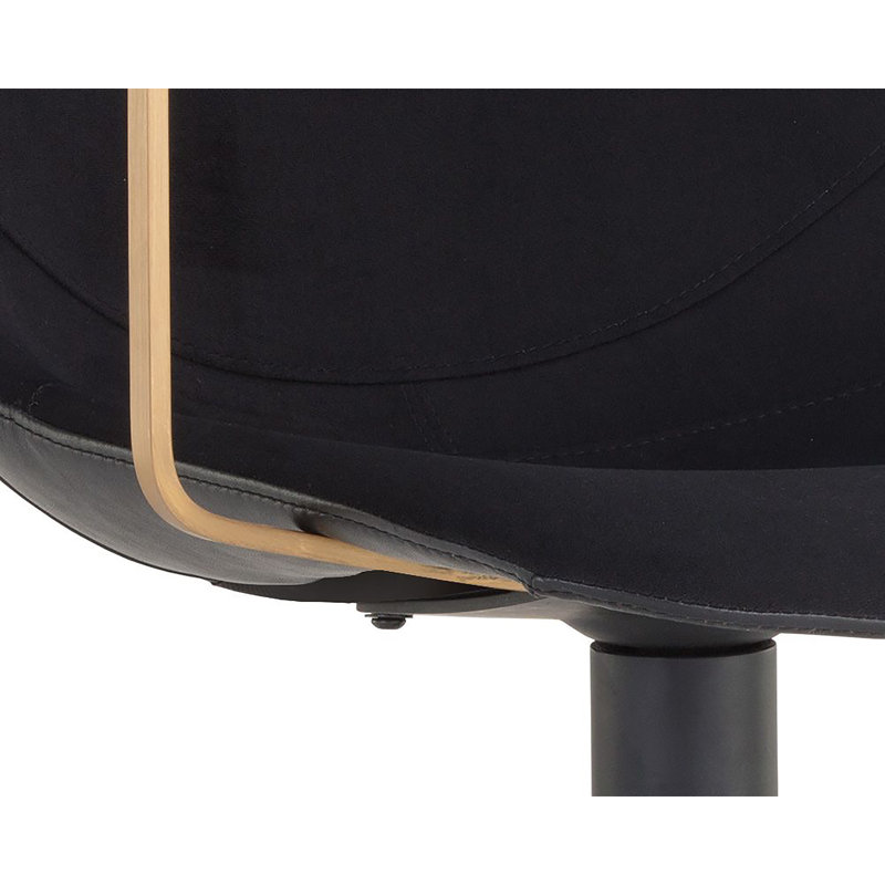 Cassius Upholstered Arm Chair, Black Faux Leather