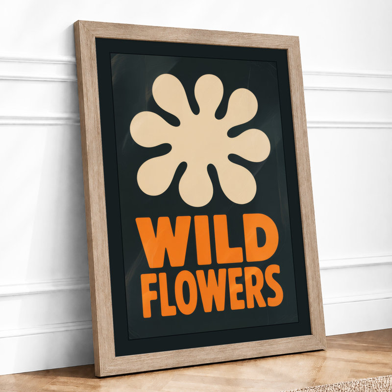 Wild Flowers Modern - Framed Print, A4 - 29.7 x 21.0 cm, Oak