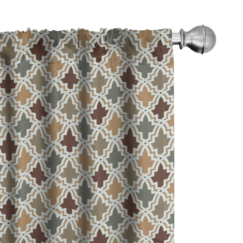 Geometric Semi-Sheer Rod Pocket Curtain Panels, 28" x 95"
