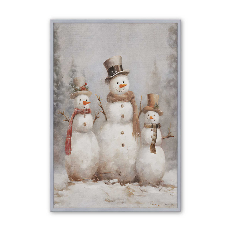 «Snow Pals» par Jo Moulton, reproduction d'art sur toile, H 41,5 po x l 31,5 po, Papier avec cadre ouvert sans passe-partout