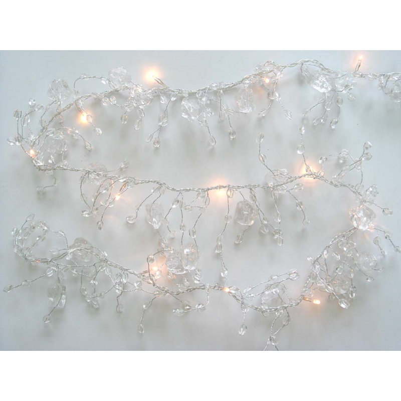 Guirlande fantaisie 6 'en cristal blanc