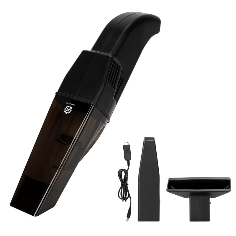 KOBOT Portable Handheld Wand Vacuum Cleaner, HEPA Filter, 2pc Accessory Pack, Rechargeable Battery, Black