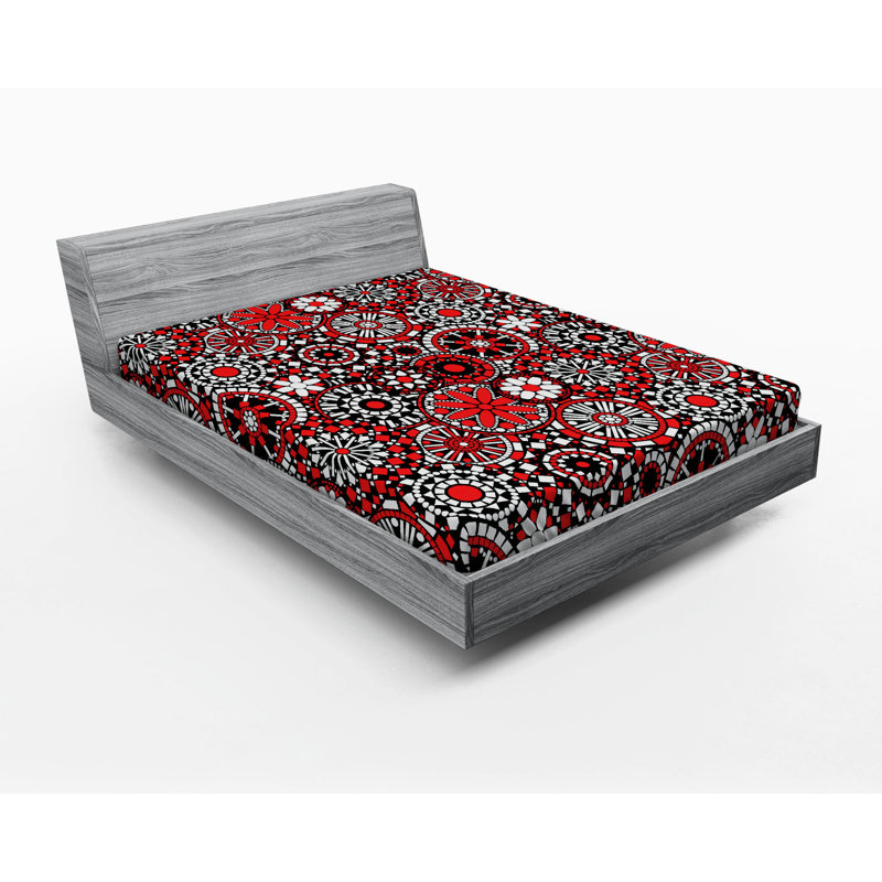 Microfiber Floral Fitted Sheet, Queen Fitted Sheet