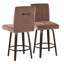 Tabouret de comptoir à hauteur fixe Harrison de 26 po avec pieds en bois courbé et repose-pieds rond-132790695-132790699
