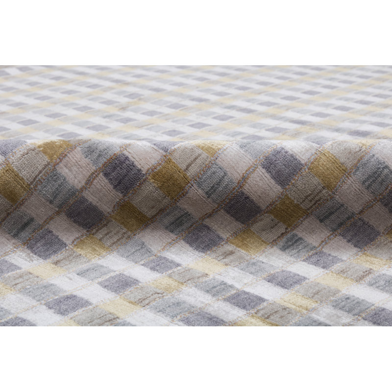 Hand Loomed Striped Area Rug in Yellow