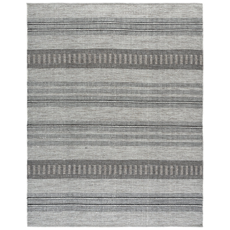 Tapis rayé en laine / coton Khyon, Rectangle 8 pi x 10 pi