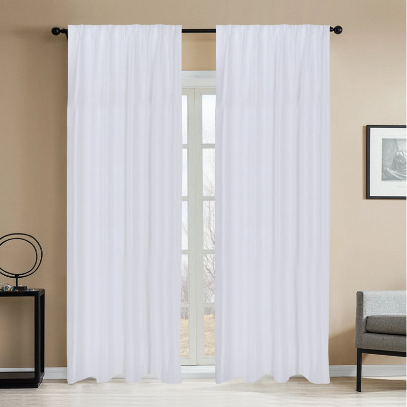 Newport Sheer Curtain Single Panel, 50" W x 96" L, White