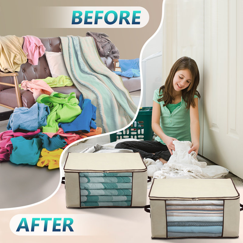 Clothes Storage, Foldable Blanket Storage Bag (Set of 4)