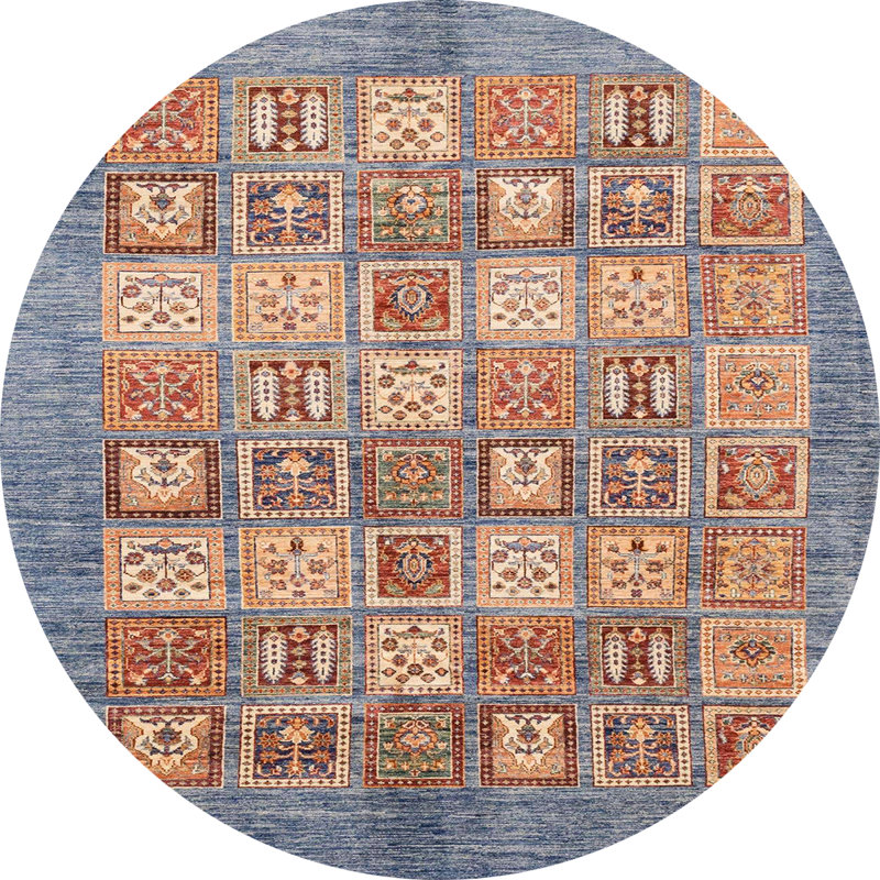 Tapis abstrait moderne 3751ABS3758, Rond 7 pi