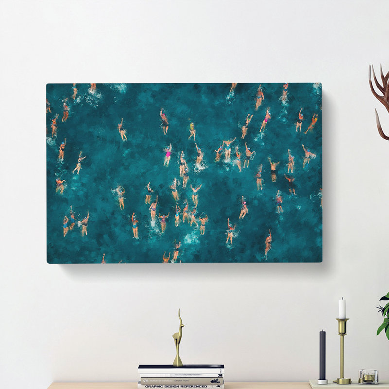 Swimmers Swimming - Wrapped Canvas, 50cm H x 76cm W x 3cm D