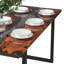 Walnut Rectangular Wood Top Dining Table with Steel Base