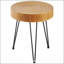 Ensemble de 2 tables basses et tables de bout rondes de conception industrielle avec pieds en métal pour un assemblage facile dans les salons et les appartements