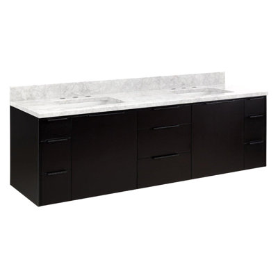 72" Dita Double Bathroom Vanity Set with Rectangular Undermount Sinks