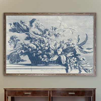 " Navy Basket Of Flowers I "