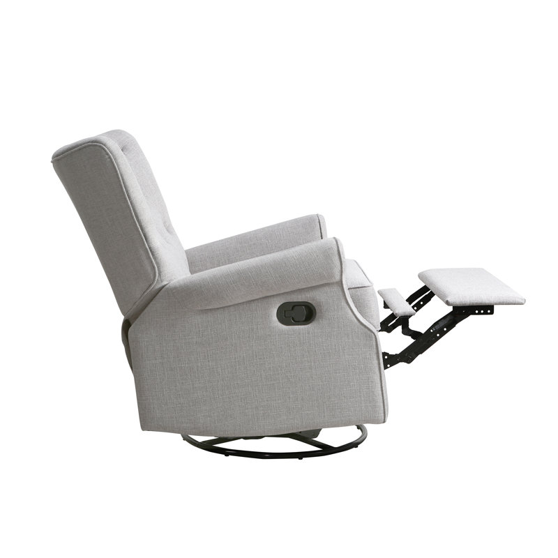 Alice Wingback Swivel Recliner, Gray Linen
