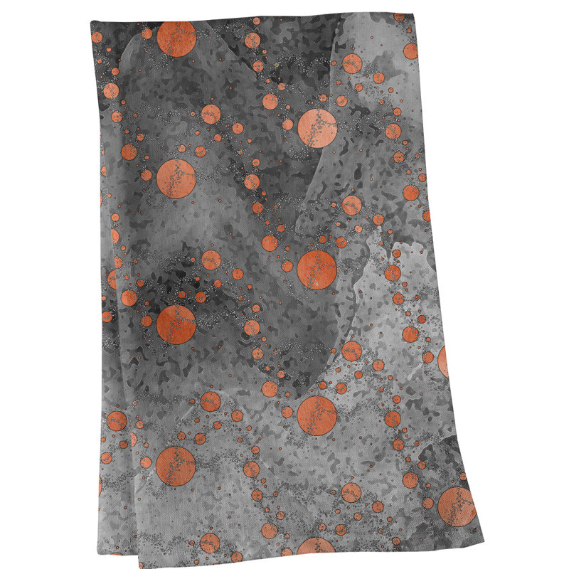 Mcguigan Tea Towel Kitchen Towel, Poly Twill, Gray/Orange