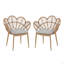 Chaise d'extérieur en osier de style papasan Kirk, finition teck, ensemble de 2
