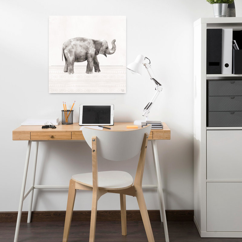 Petits animaux III, art éléphant contemporain, H 18 po x l 18 po