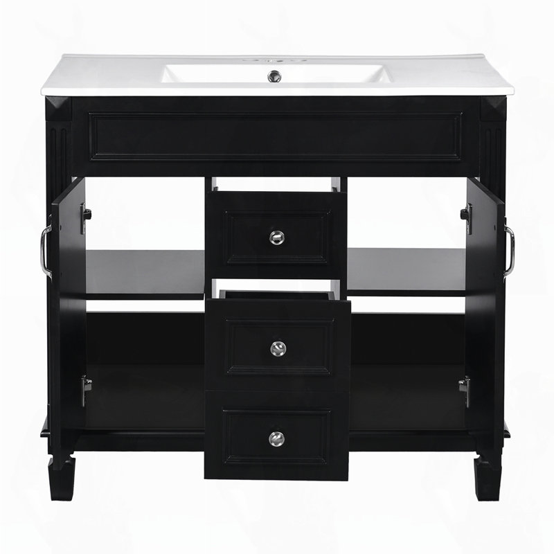 Meuble-lavabo simple, Noir
