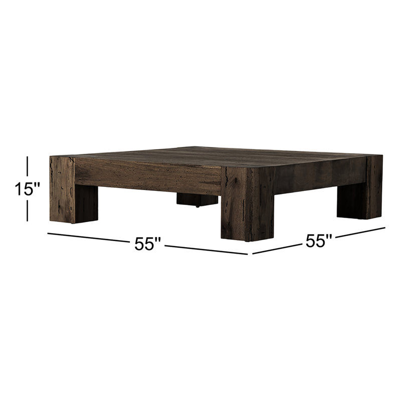 Abaso Coffee Table, Ebony Rustic Wormwood Oak