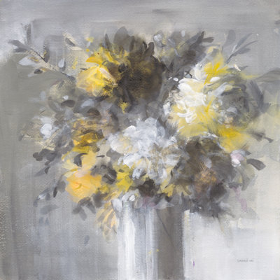 «Weekend Bouquet Yellow Gray» par Danhui Nai - peinture sur toile tendue