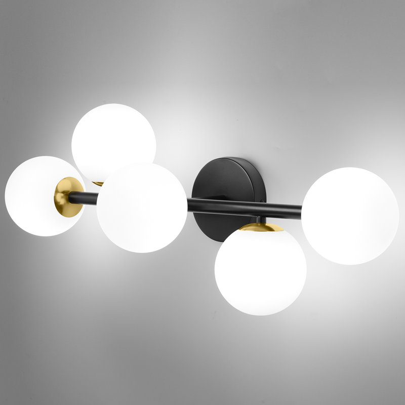 Johnnell 5 - Light Dimmable Vanity Light, Black/Gold