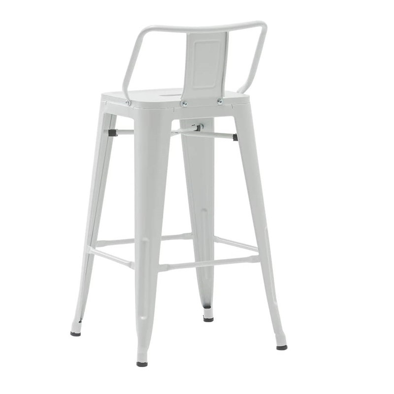 Addis Counter Stool with Metal Frame, 30" Seat Height, white