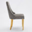 Chaise d'appoint en rayonne de chenille pour salle à manger en rayonne et tissu avec pieds en placage en acier inoxydable doré-753515816