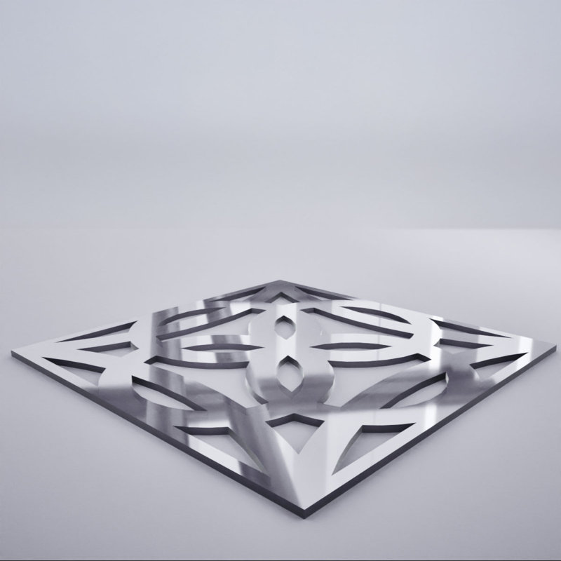 Très petits panneaux muraux décoratifs en acrylique Baytown, 7.38" H x 7.375" W x 0.125" D, Miroir argenté