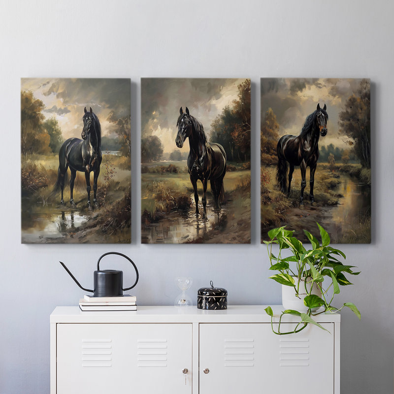 Equine  Series  CVII  -Premium Gallery Wrapped Canvas Set -Ready to Hang, 27" H x 18" W x 1.1786" D