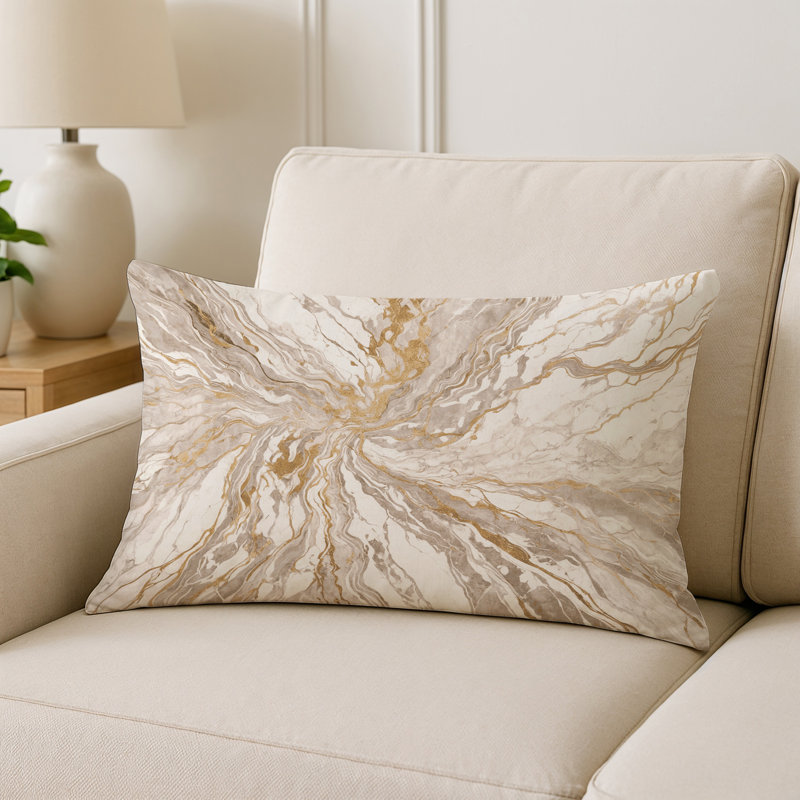 Coussin décoratif intérieur / extérieur gris Modern Modern, Rectangle H 18 po x l 25 po, Gris abstrait 267