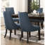 Chaises d'appoint en tissu texturé bleu-gris, pieds en bois au fini noyer foncé, salle à manger moderne, chaises de 2 lb avec capacité de poids de 250 lb, capacité pour la cuisine et
