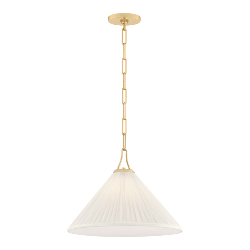 Mitzi Merida   wide 1 Light Pendant in Aged Brass, 15 W, 66" H x 16" W x 16" D